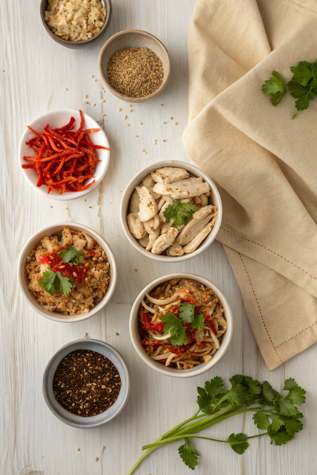 Firecracker Chicken Recipe beautifully presented from an overhead angle