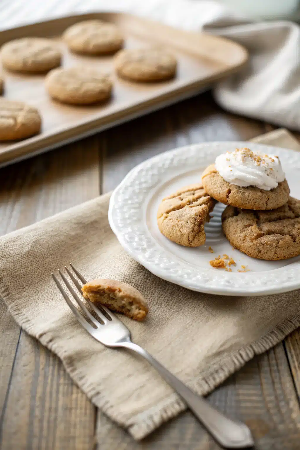 Fluffernutter Cookies ingredients organized and measured on kitchen counter