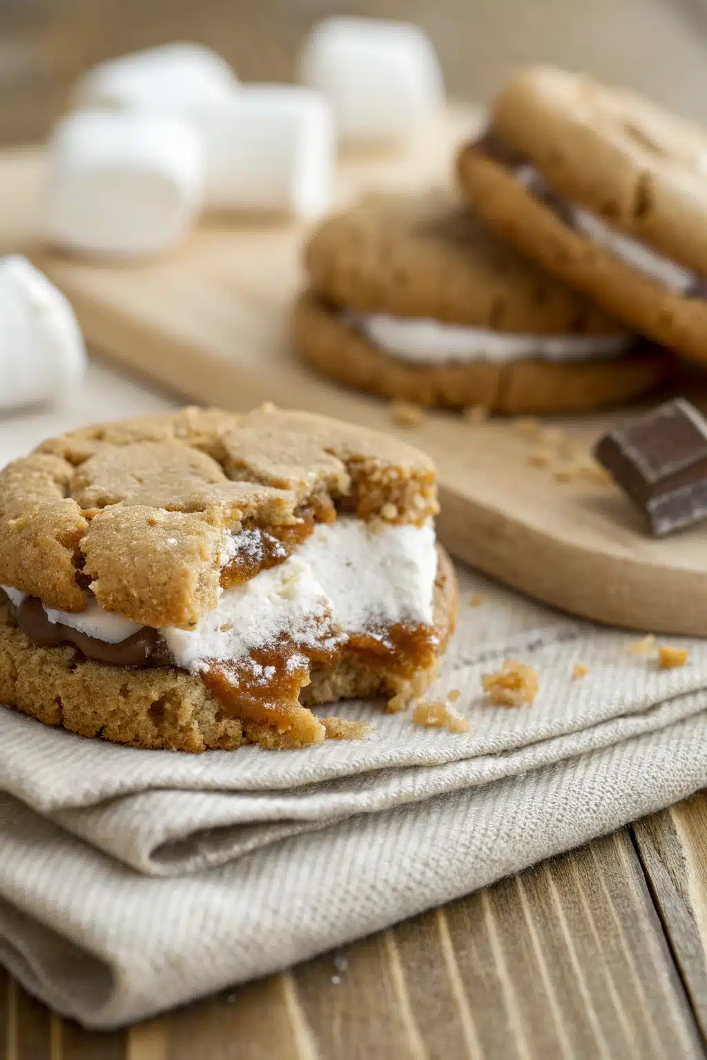 Fluffernutter Cookies slice on plate showing perfect texture and swirl pattern
