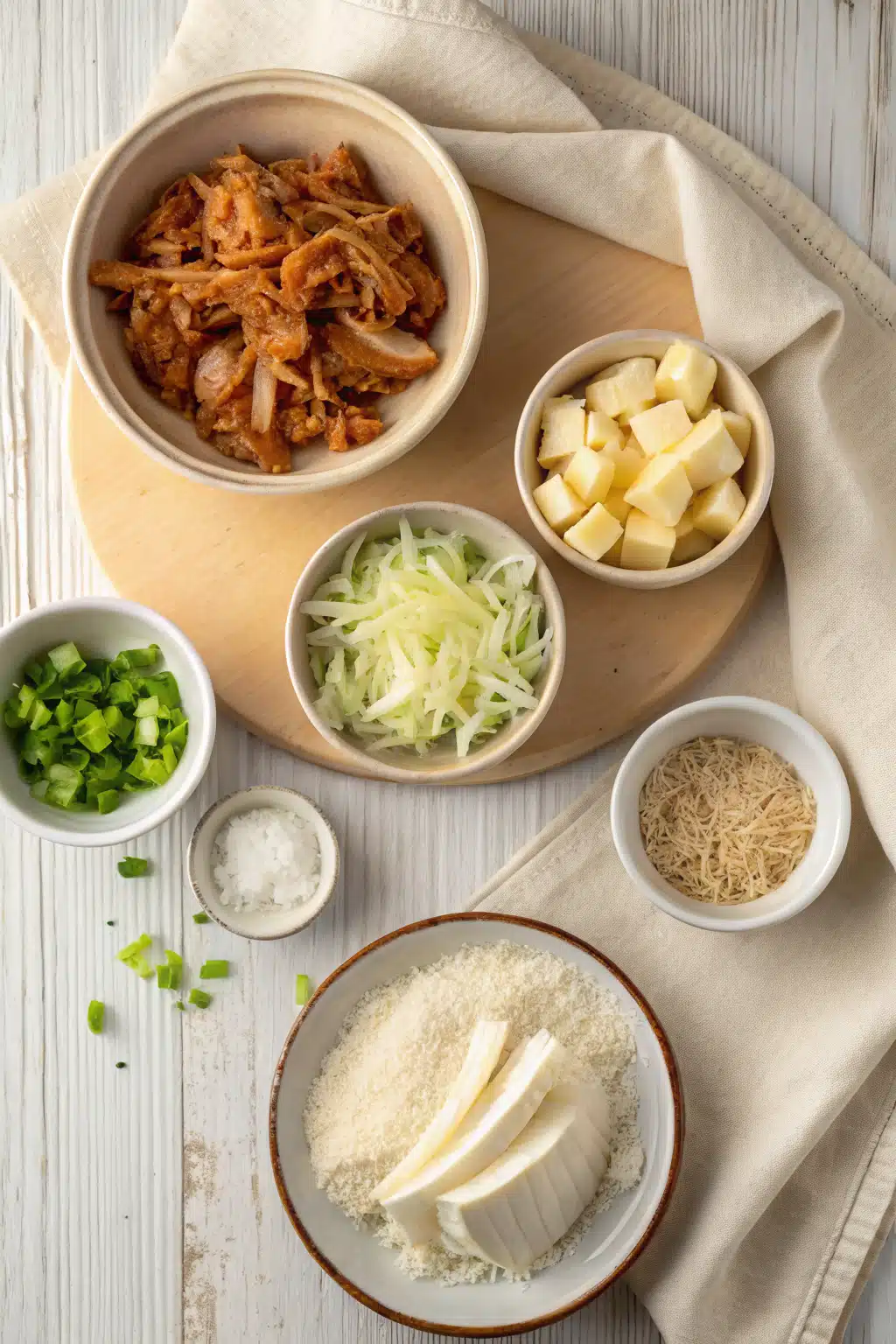 French Onion Chicken Casserole beautifully presented from an overhead angle