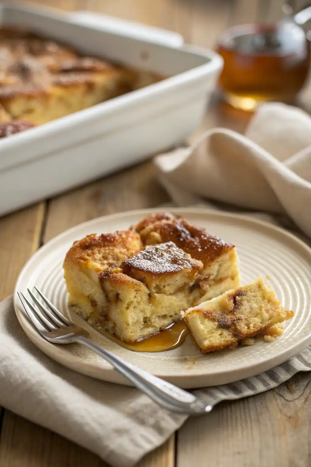 French Toast Casserole 2 ingredients organized and measured on kitchen counter