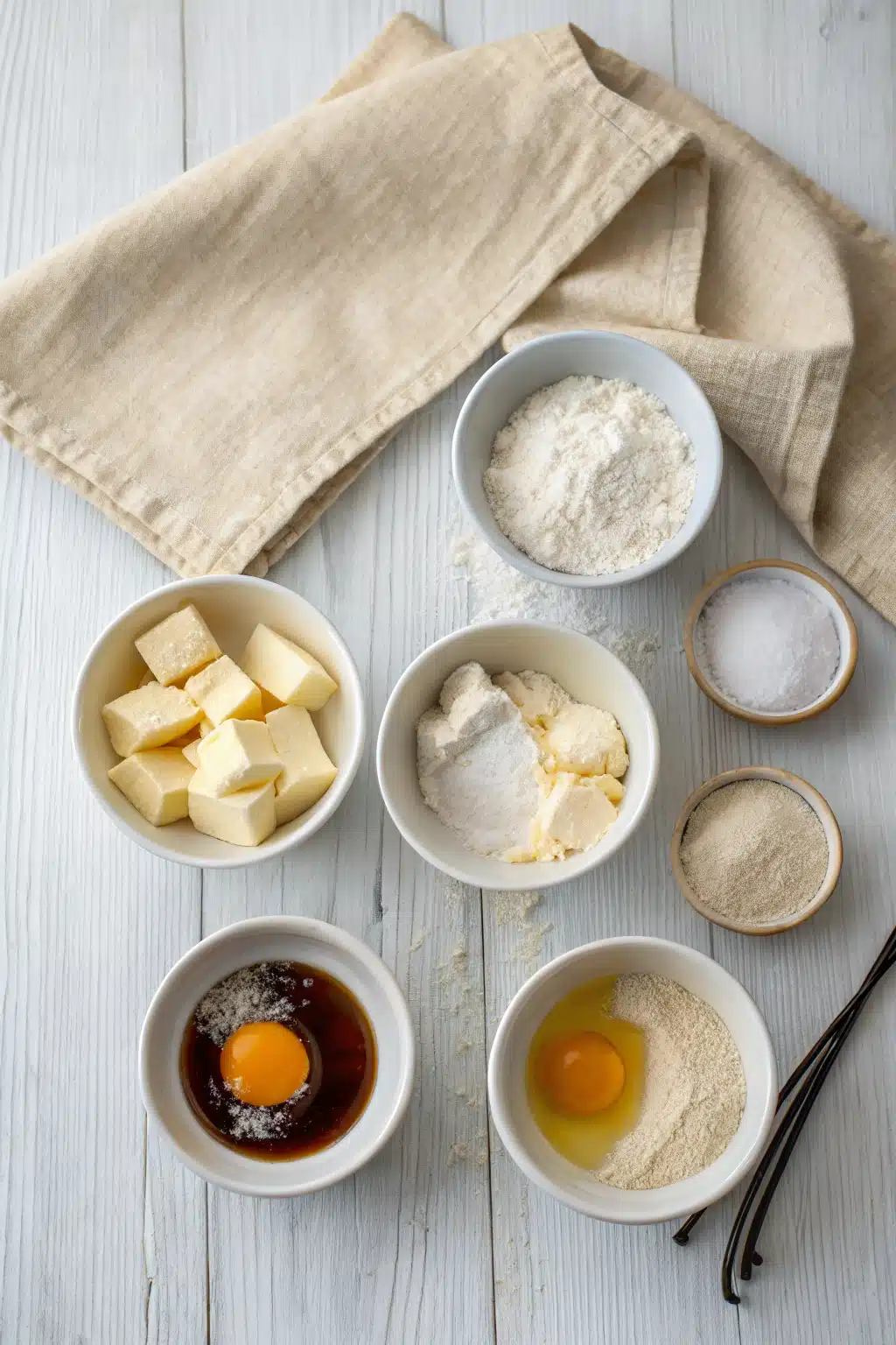 Gooey Butter Cake beautifully presented from an overhead angle