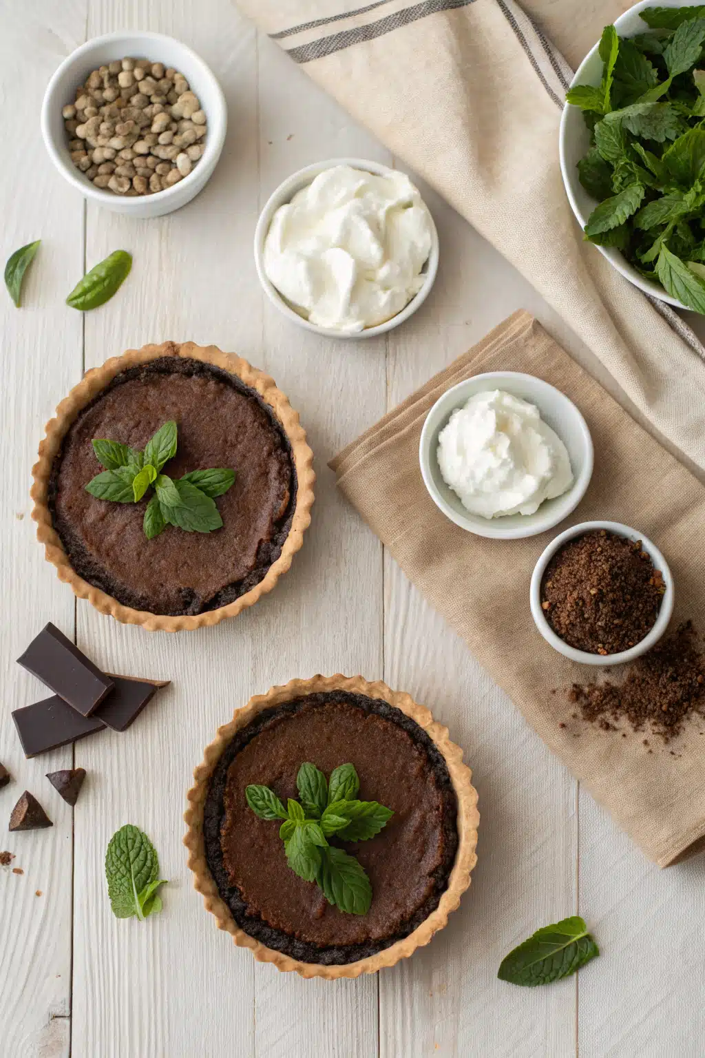 Grasshopper Pie beautifully presented from an overhead angle
