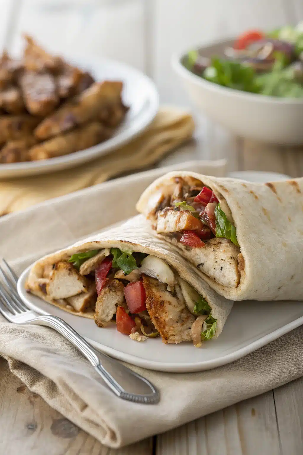 Grilled Chicken Shawarma ingredients organized and measured on kitchen counter