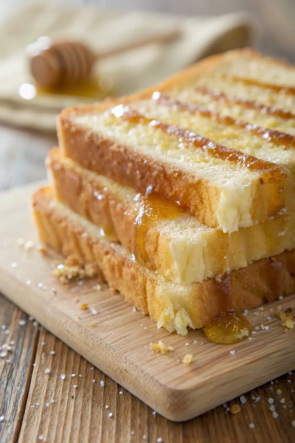 Honey Butter Recipe slice on plate showing perfect texture and swirl pattern