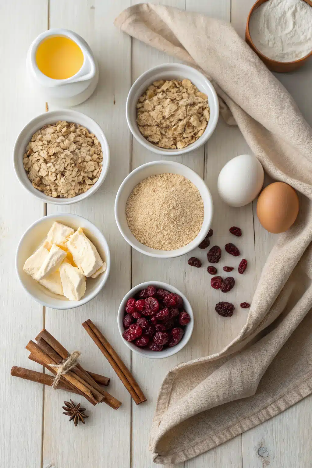 Iced Oatmeal Cookies beautifully presented from an overhead angle