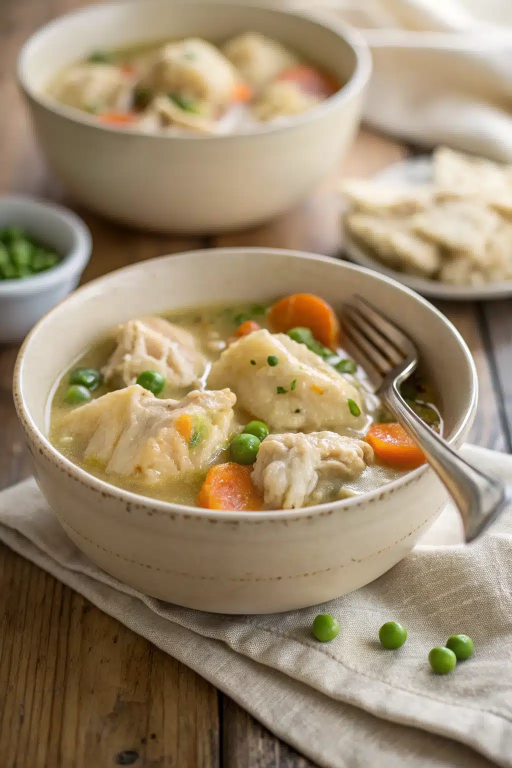 Instant Pot Chicken And Dumplings ingredients organized and measured on kitchen counter