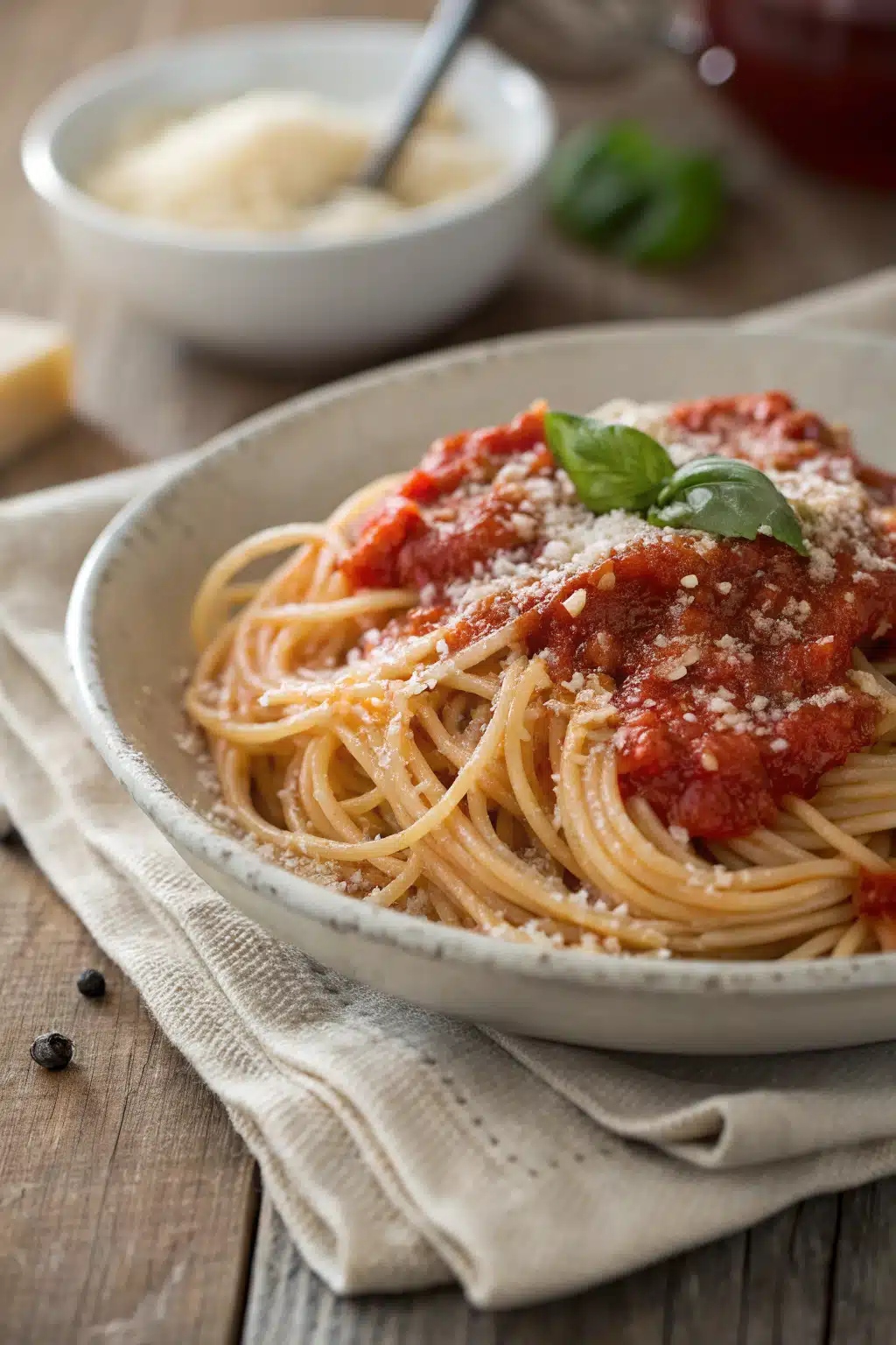 Instant Pot Spaghetti slice on plate showing perfect texture and swirl pattern