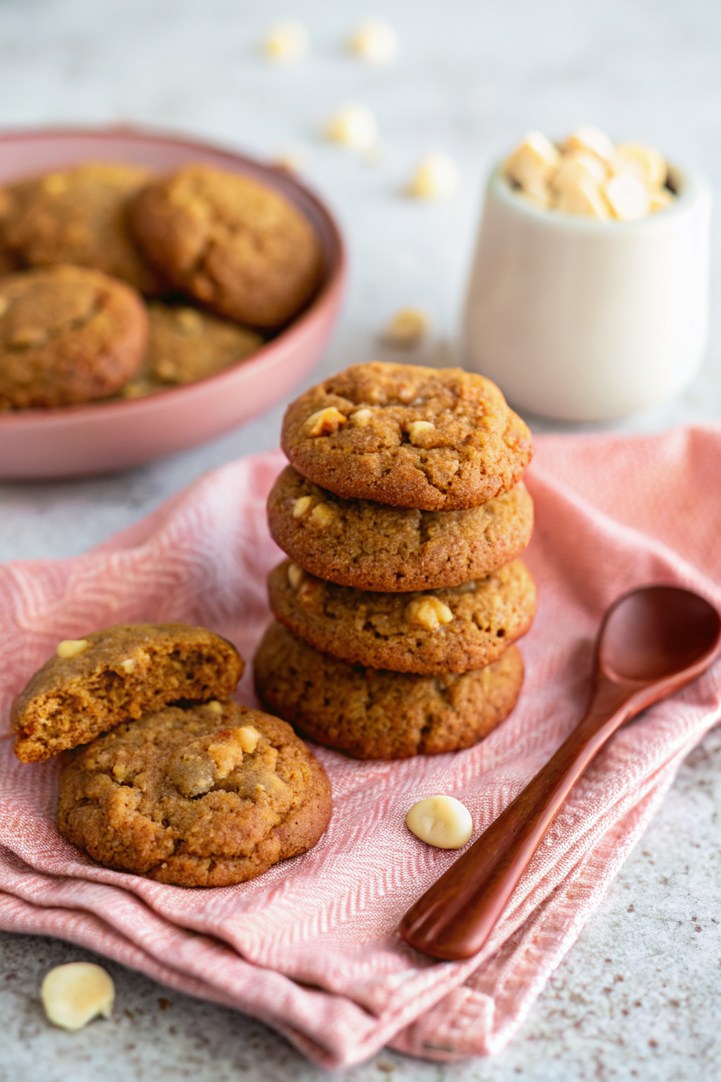 Keto Pumpkin Cookies beautifully presented from an overhead angle