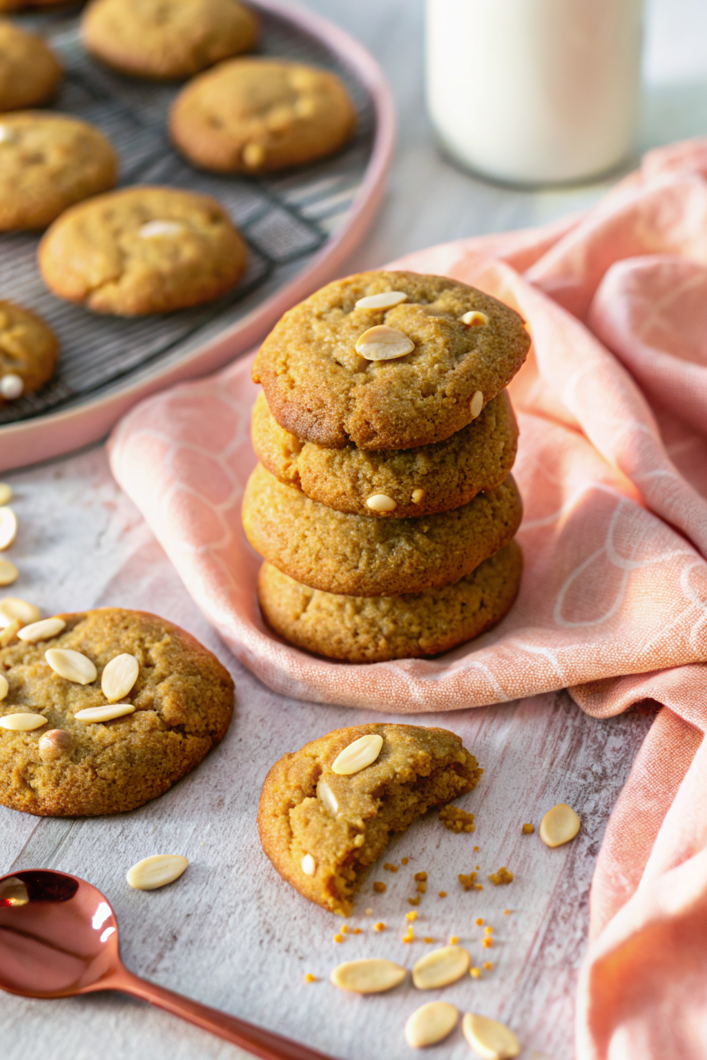 Keto Pumpkin Cookies ingredients organized and measured on kitchen counter