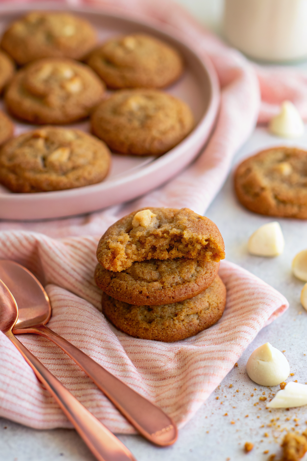 Keto Pumpkin Cookies slice on plate showing perfect texture and swirl pattern
