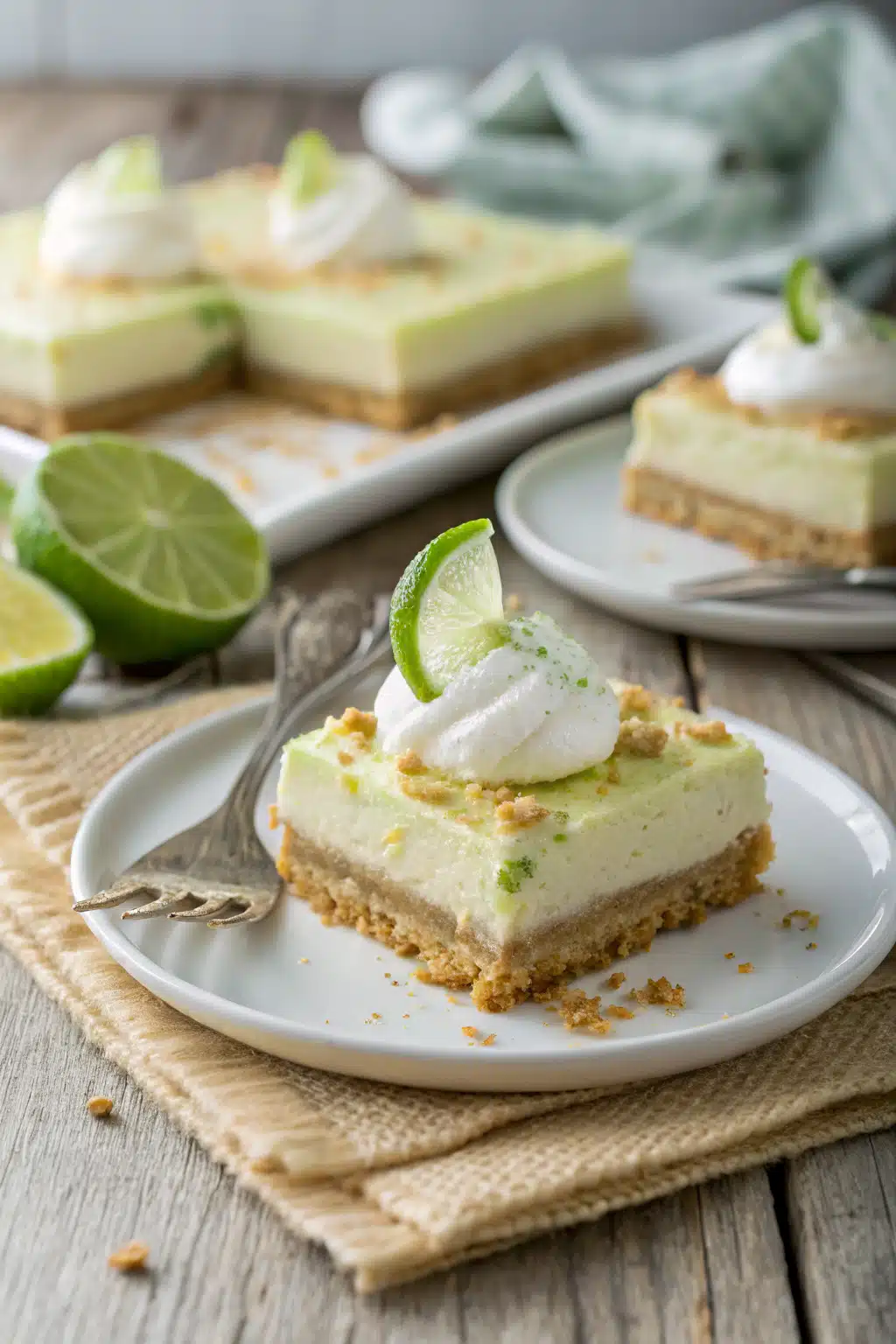 Key Lime Pie Bars ingredients organized and measured on kitchen counter