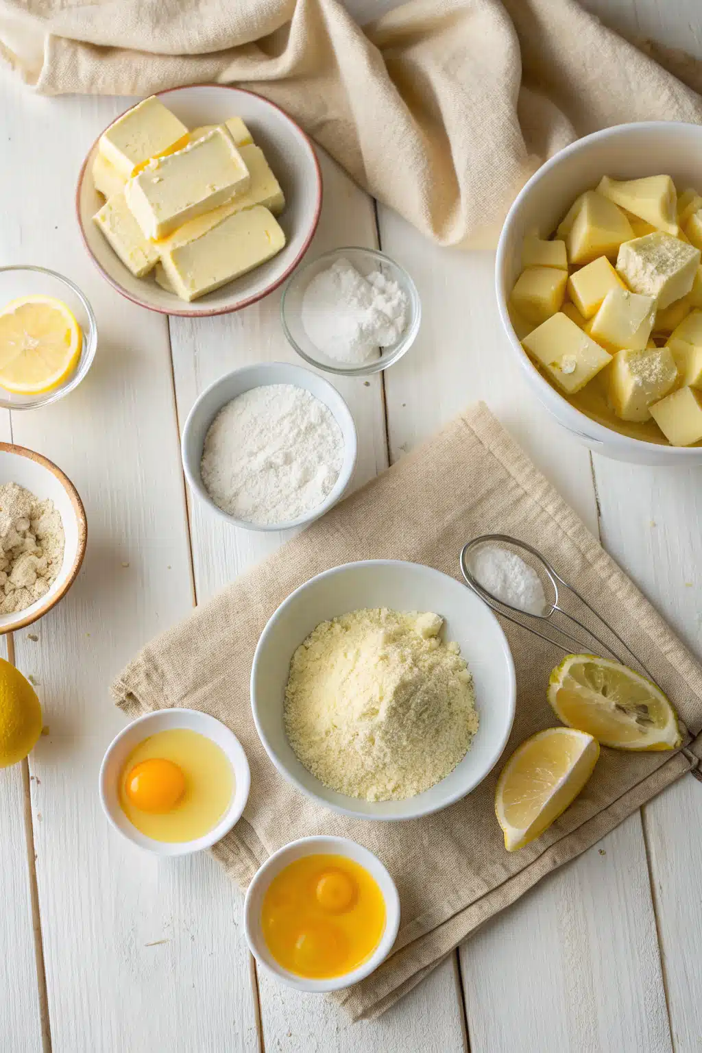 Lemon Bars Recipe beautifully presented from an overhead angle