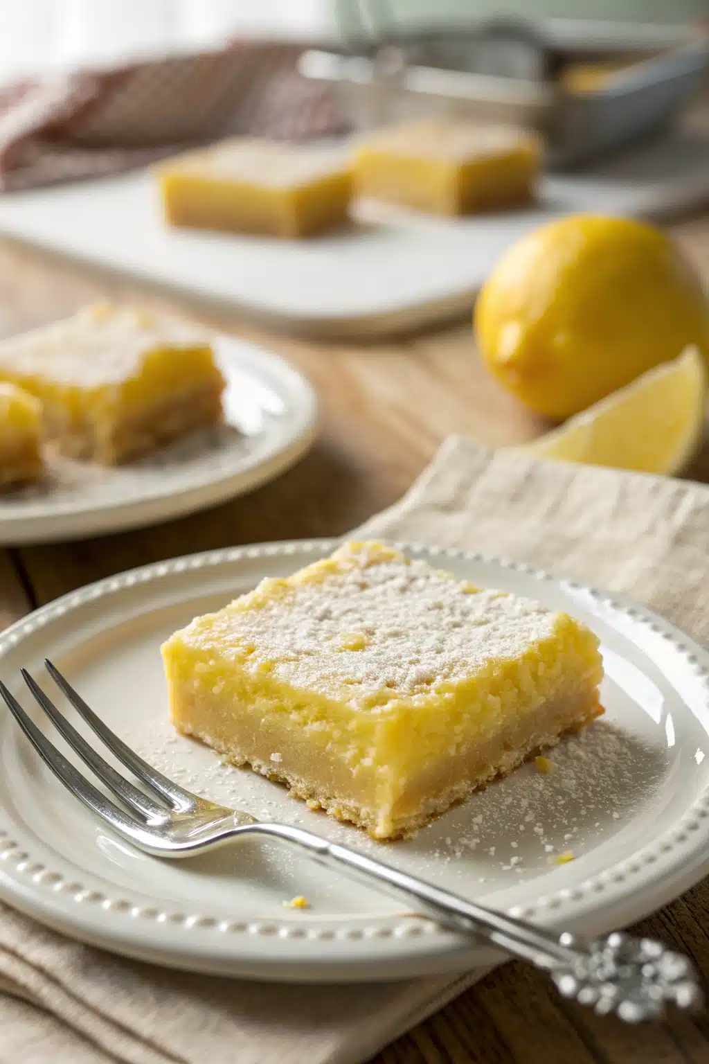 Lemon Bars Recipe ingredients organized and measured on kitchen counter