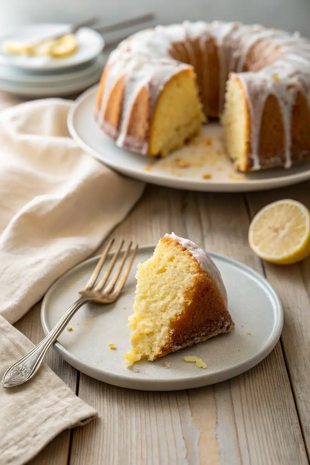 Lemon Ricotta Cake ingredients organized and measured on kitchen counter