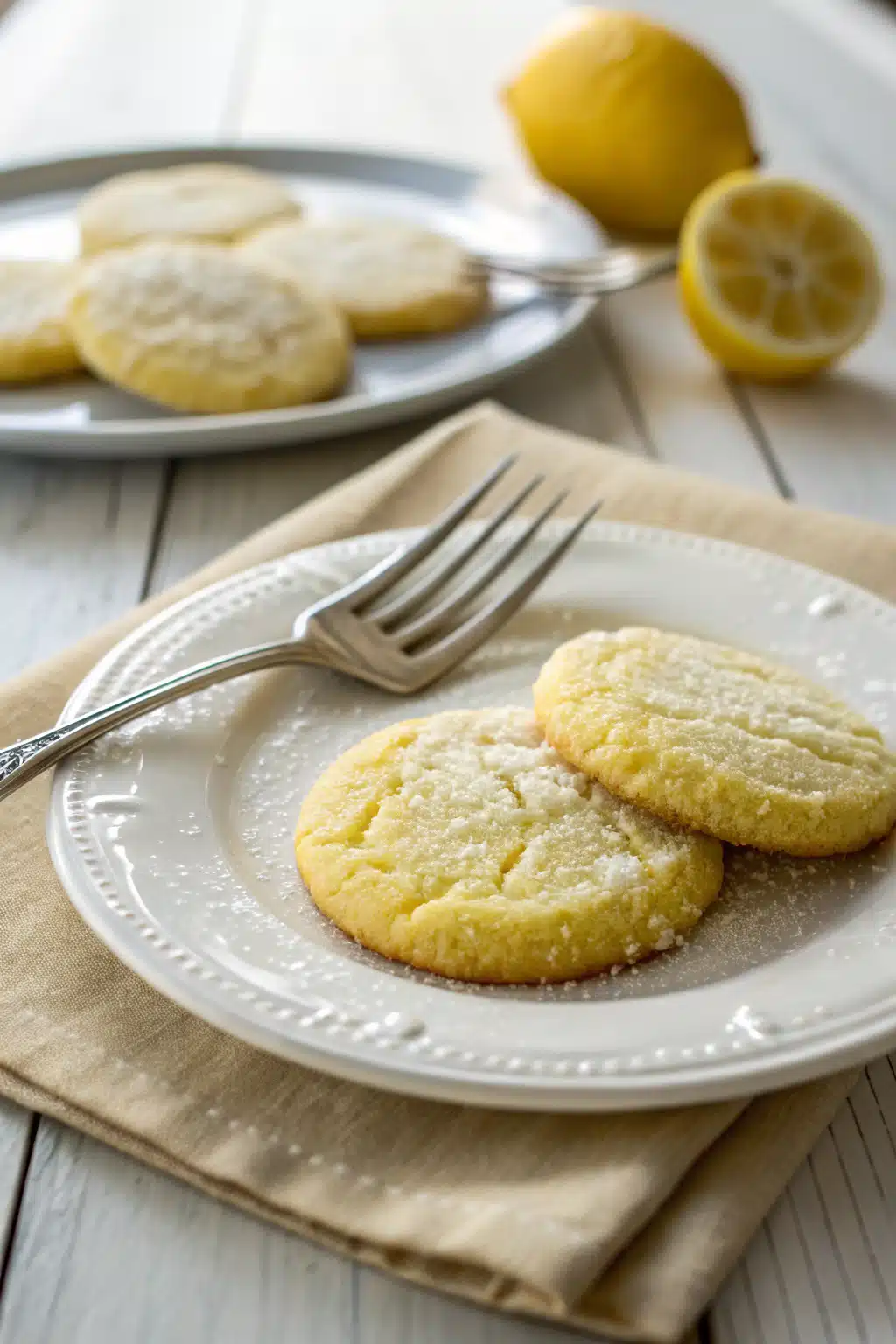 Lemon Sugar Cookies ingredients organized and measured on kitchen counter