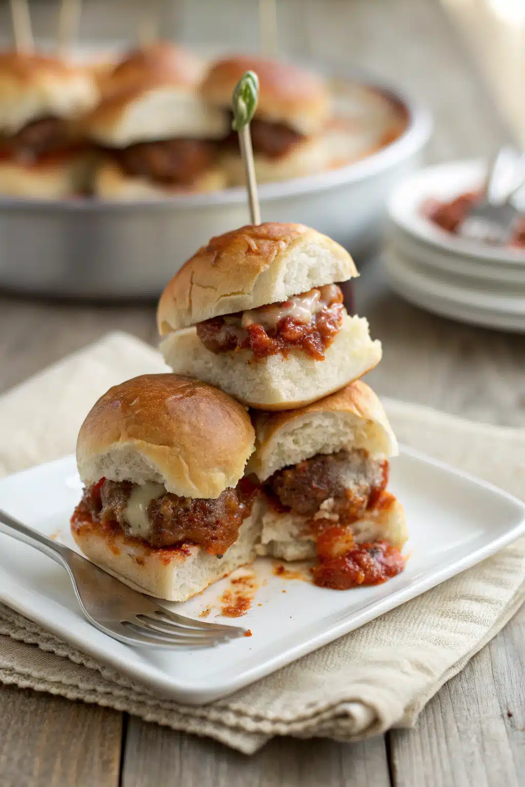 Meatball Sliders ingredients organized and measured on kitchen counter