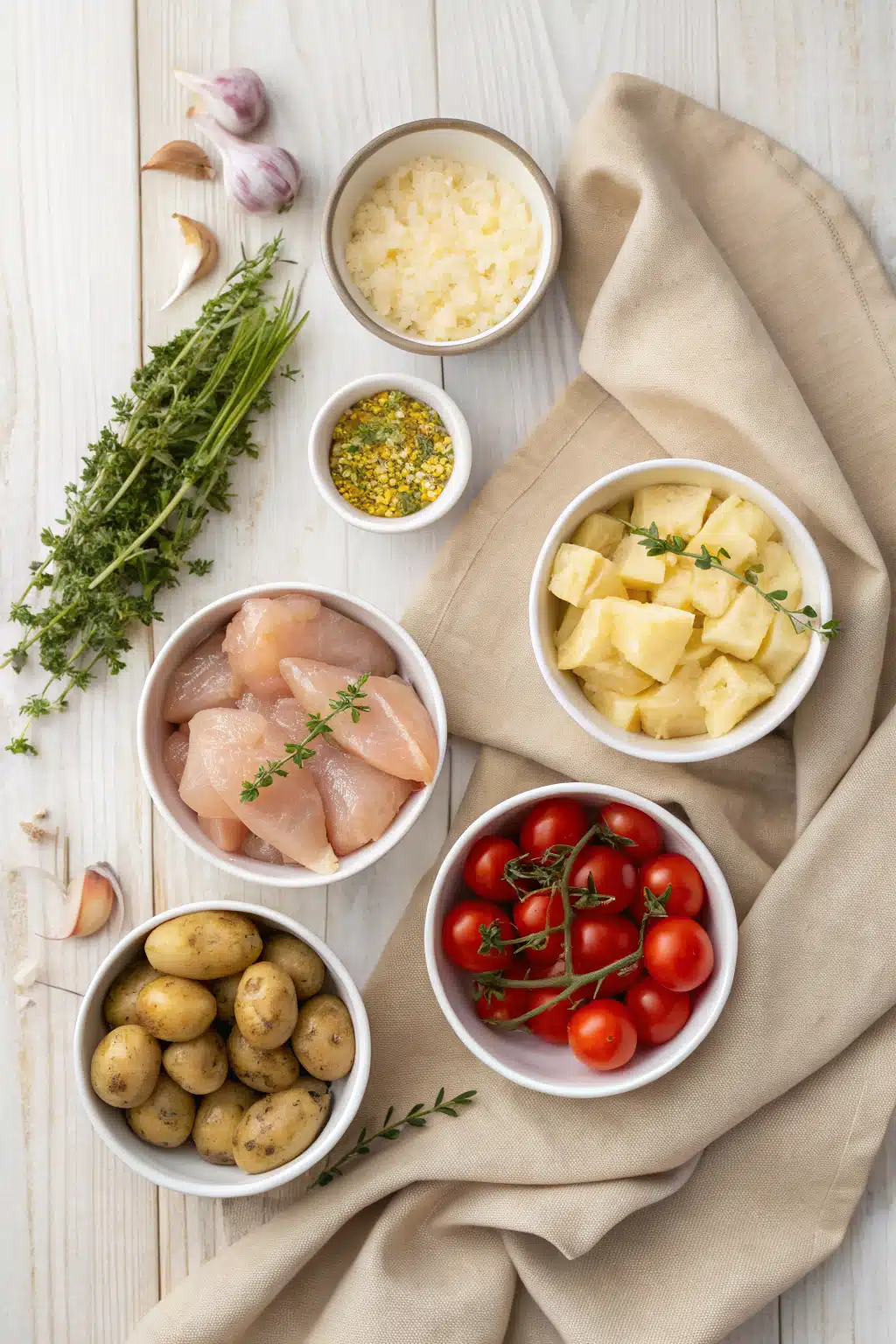 Melt In Your Mouth Chicken beautifully presented from an overhead angle