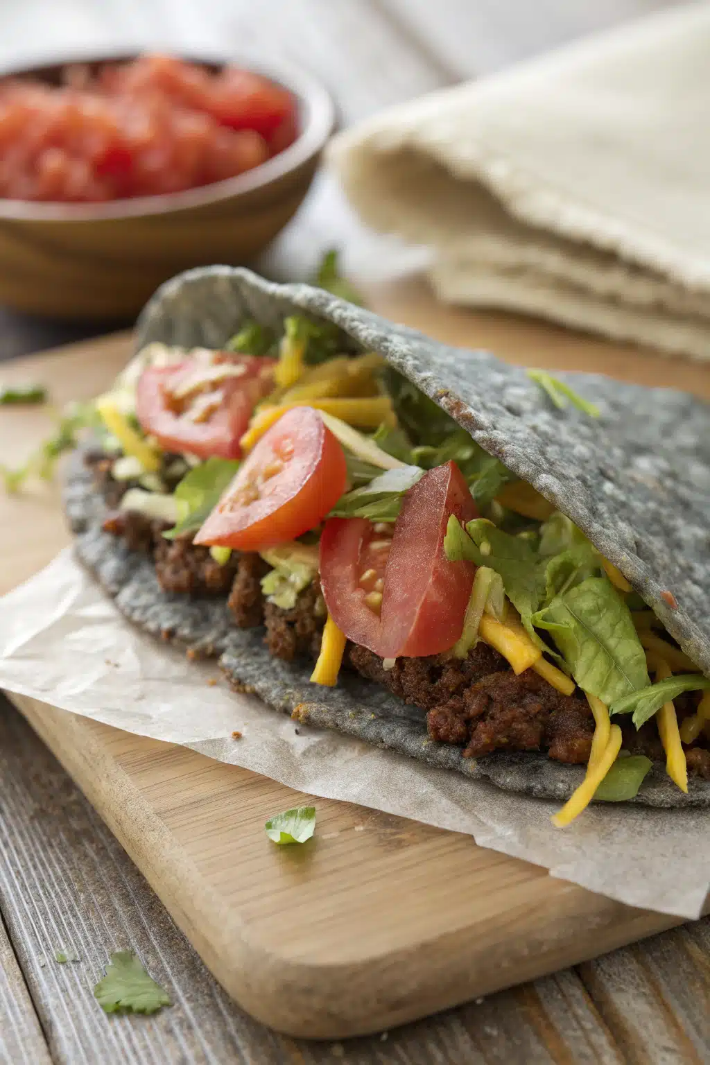 Navajo Tacos slice on plate showing perfect texture and swirl pattern