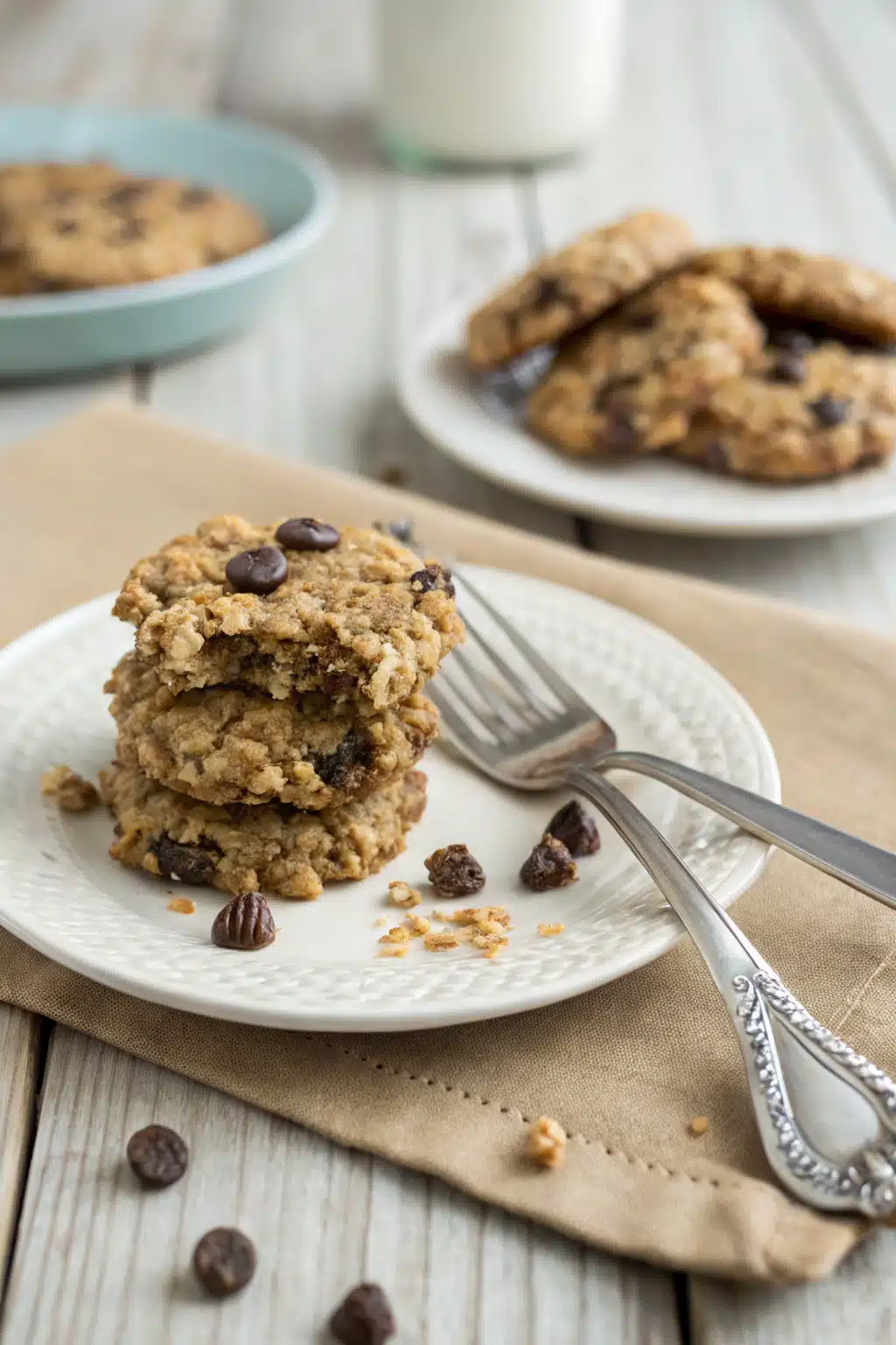 No Bake Cookies ingredients organized and measured on kitchen counter
