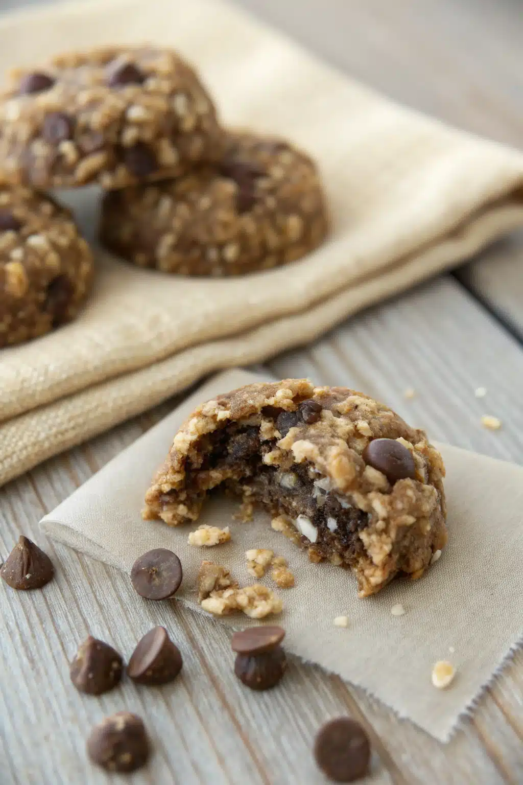 No Bake Cookies slice on plate showing perfect texture and swirl pattern