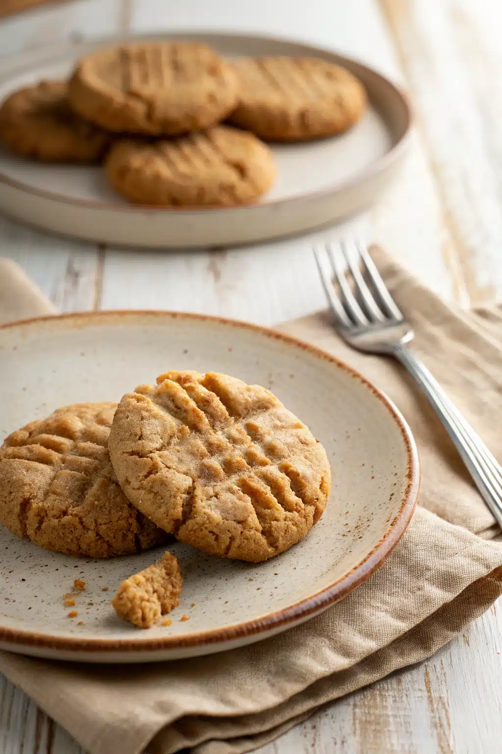 Peanut Butter Cookies ingredients organized and measured on kitchen counter