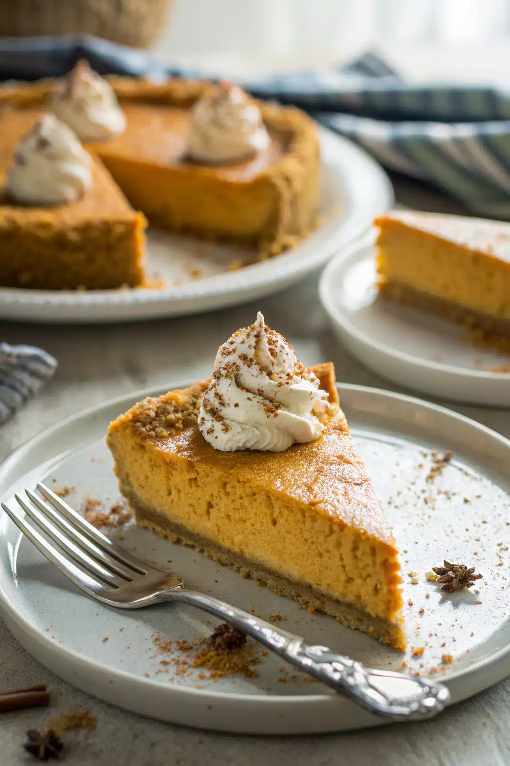 No Bake Pumpkin Cheesecake ingredients organized and measured on kitchen counter