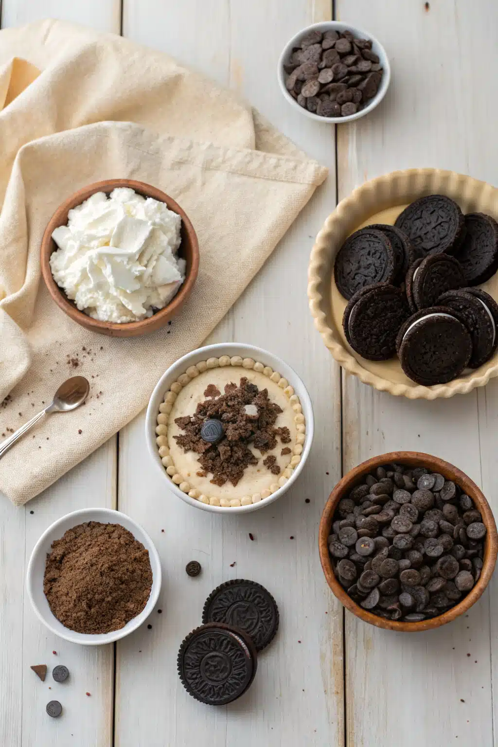 Oreo Pie 2 beautifully presented from an overhead angle