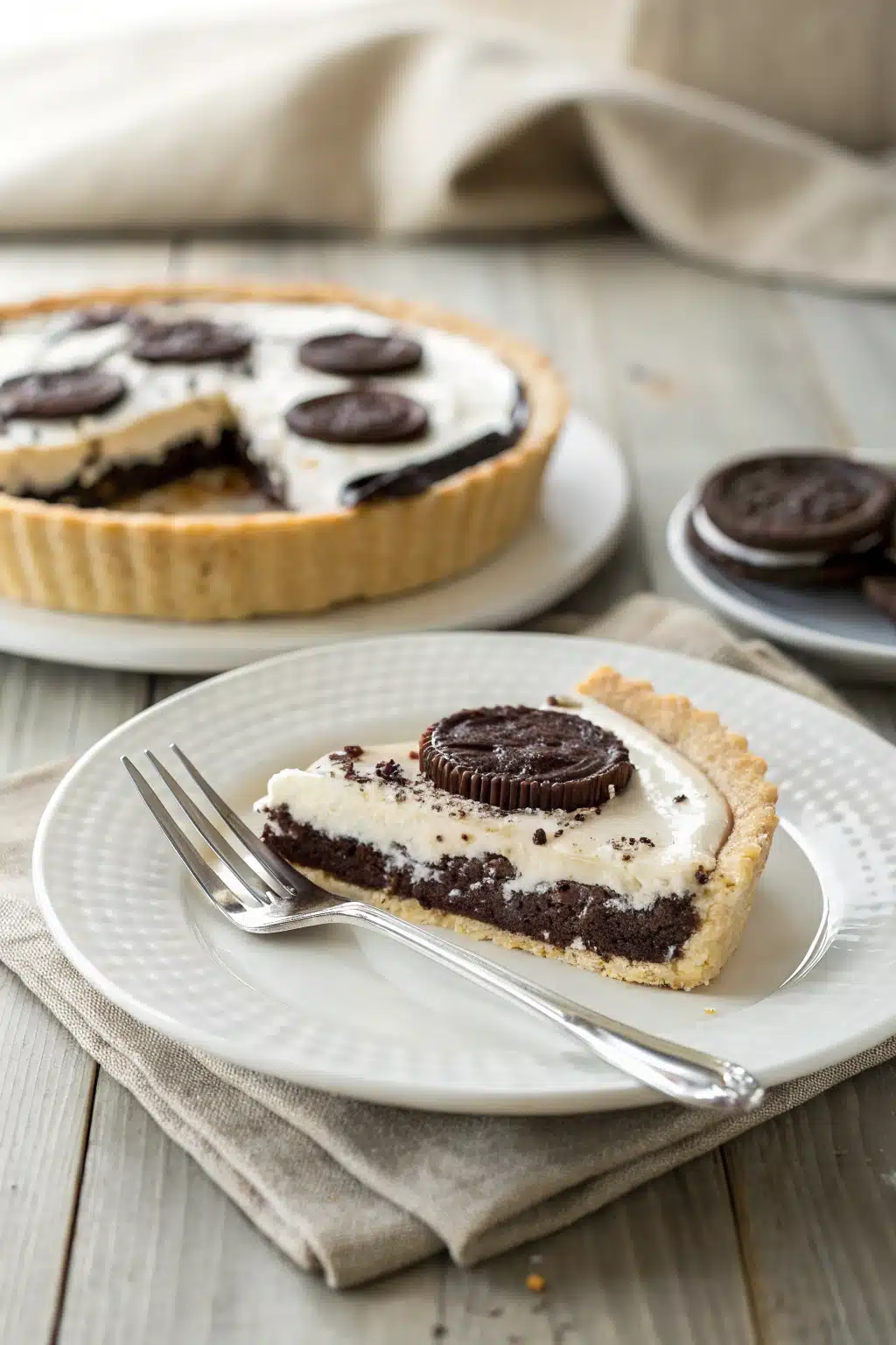 Oreo Pie 2 ingredients organized and measured on kitchen counter