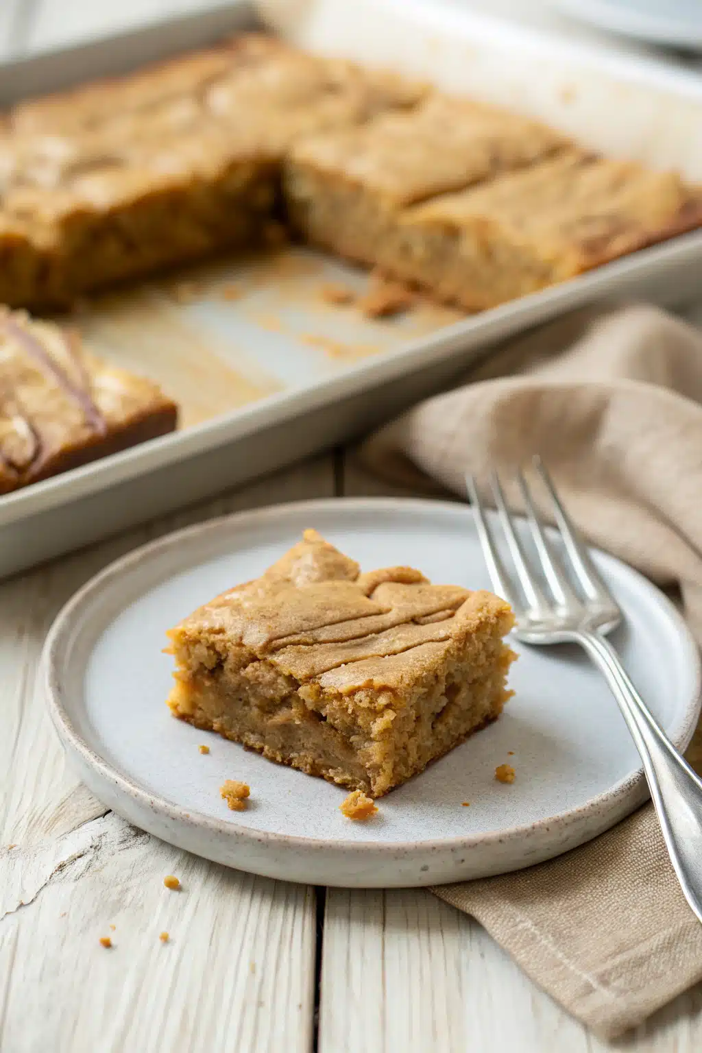 Peanut Butter Blondies ingredients organized and measured on kitchen counter