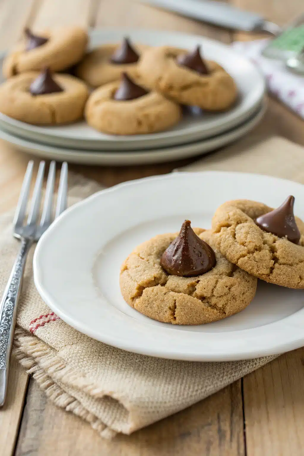 Peanut Butter Blossoms ingredients organized and measured on kitchen counter