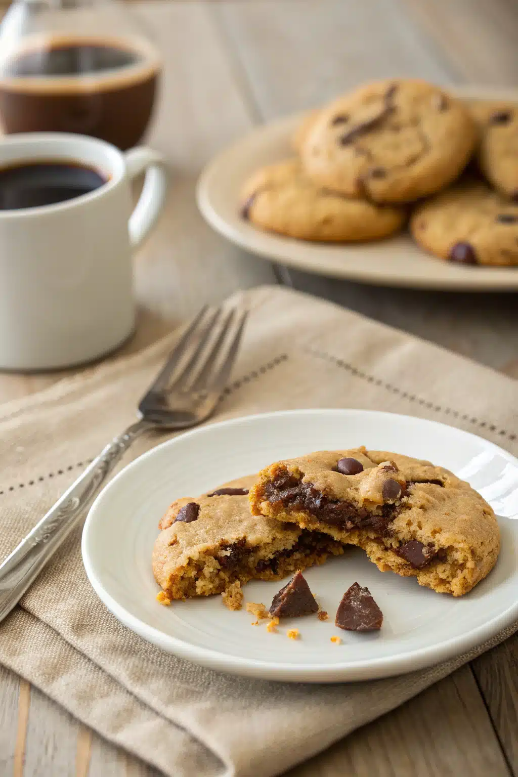 Peanut Butter Chocolate Chip Cookies ingredients organized and measured on kitchen counter