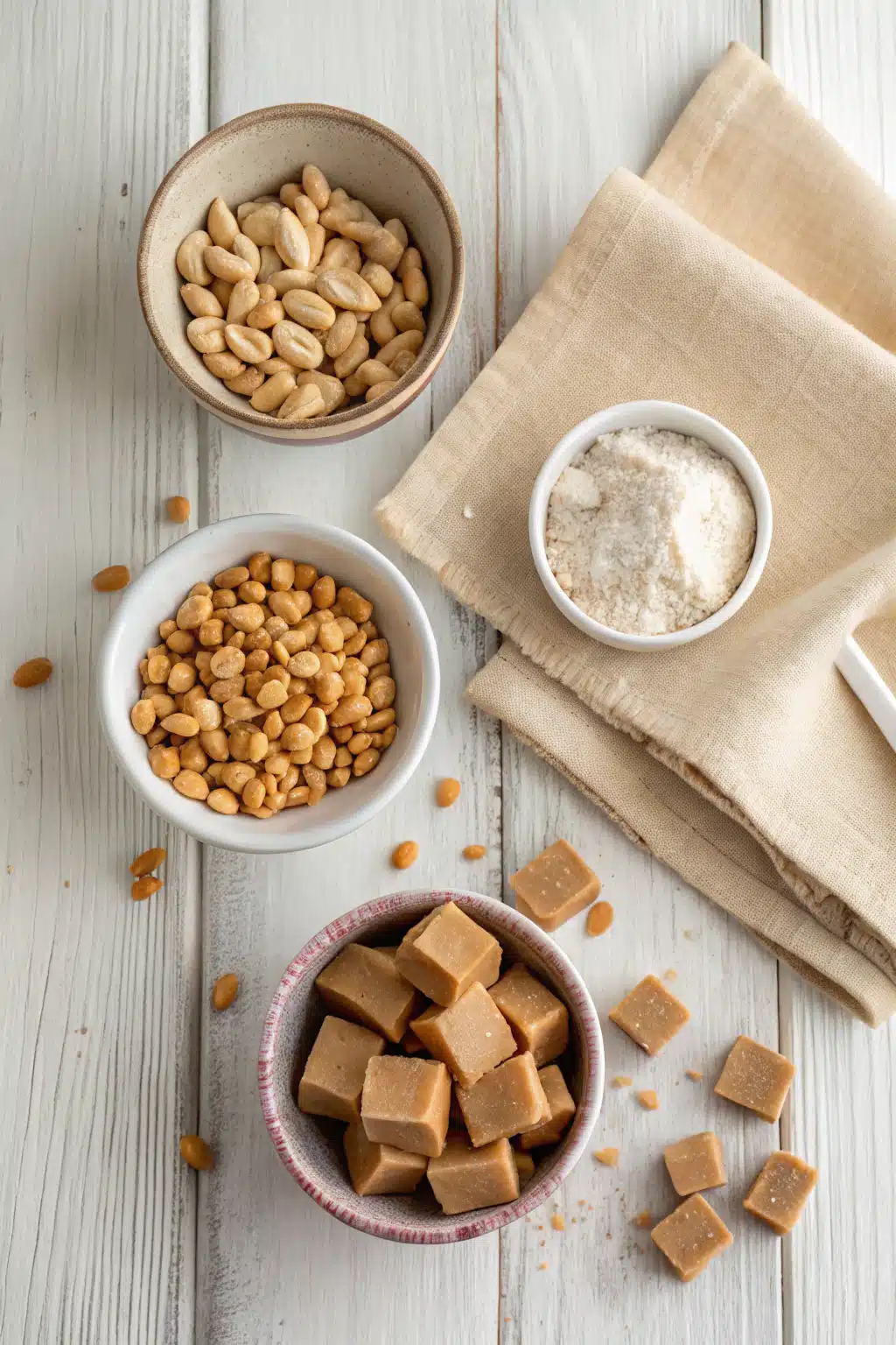 Peanut Butter Fudge Recipe beautifully presented from an overhead angle