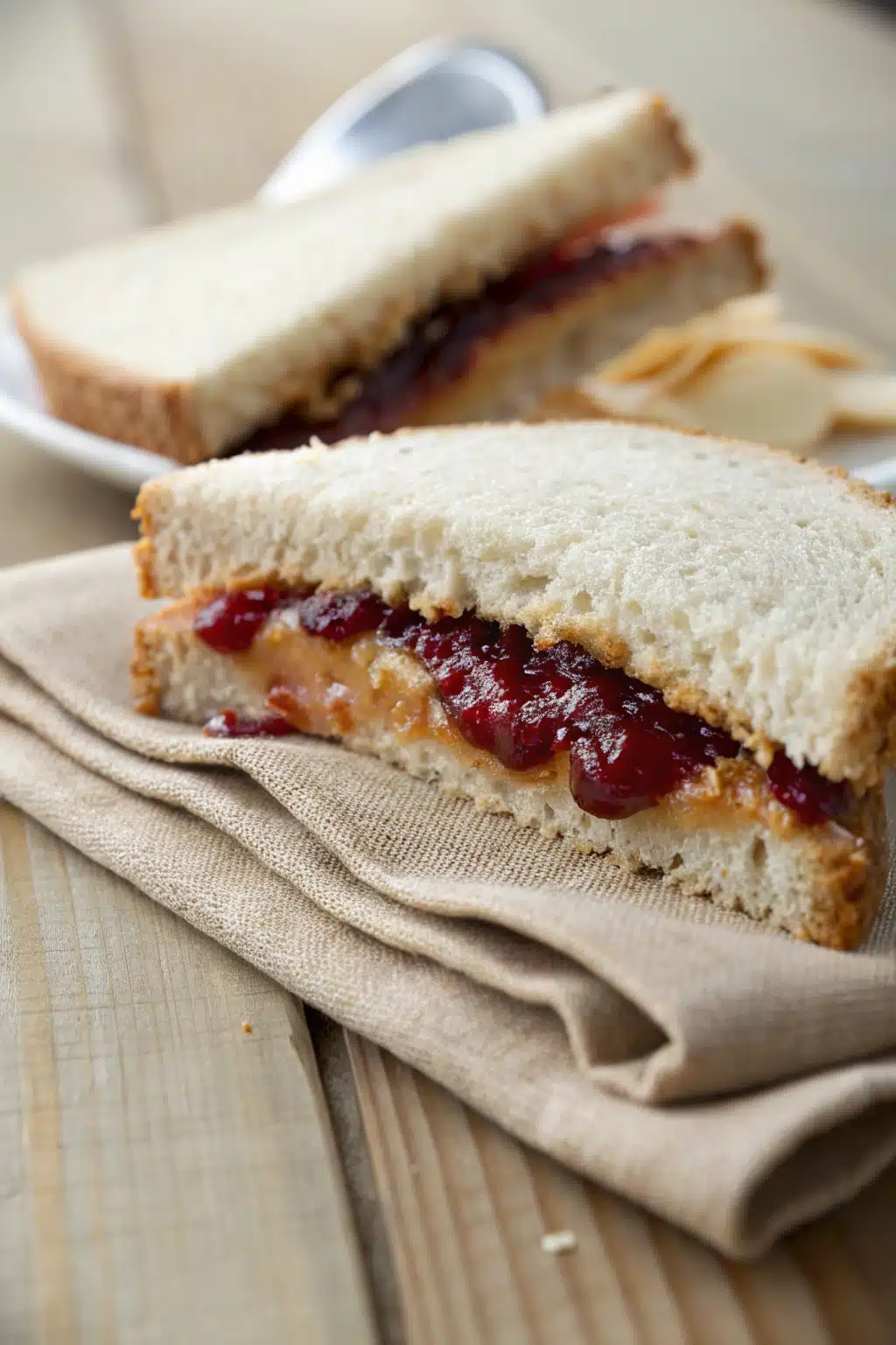 Peanut Butter Jelly Blondies slice on plate showing perfect texture and swirl pattern