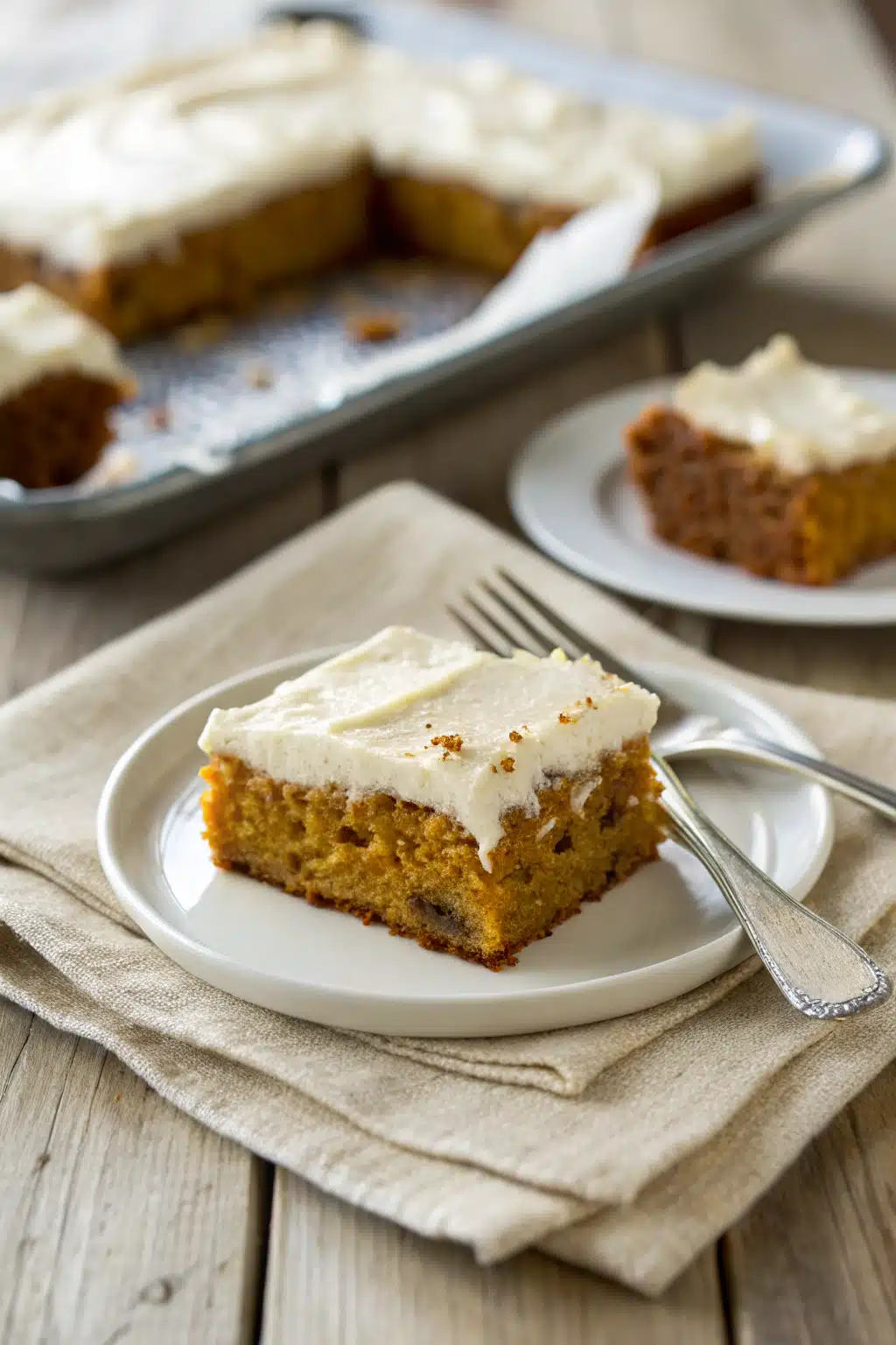 Pumpkin Bars With Cream Cheese Frosting ingredients organized and measured on kitchen counter