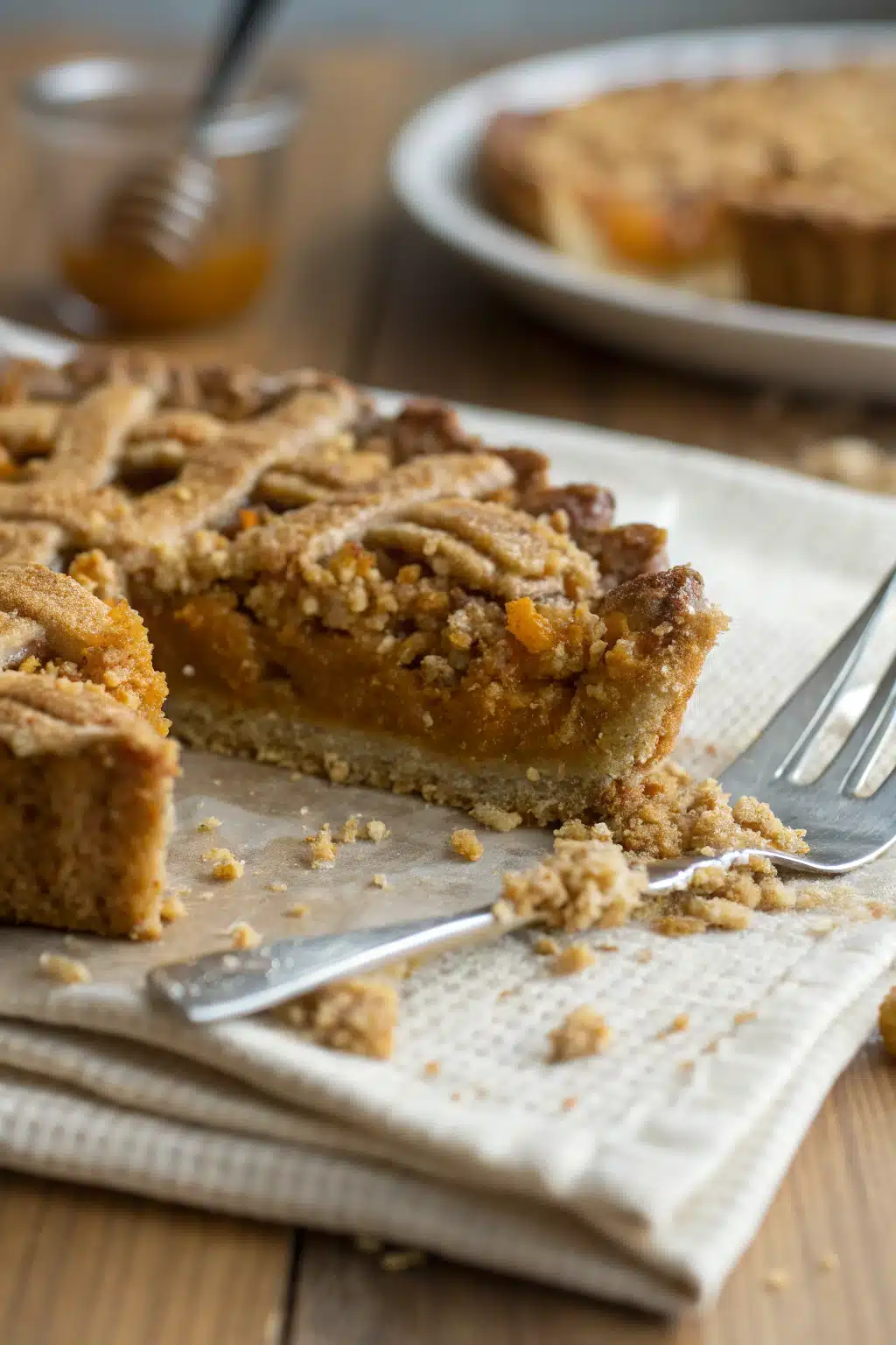 Pumpkin Spice Crisp slice on plate showing perfect texture and swirl pattern