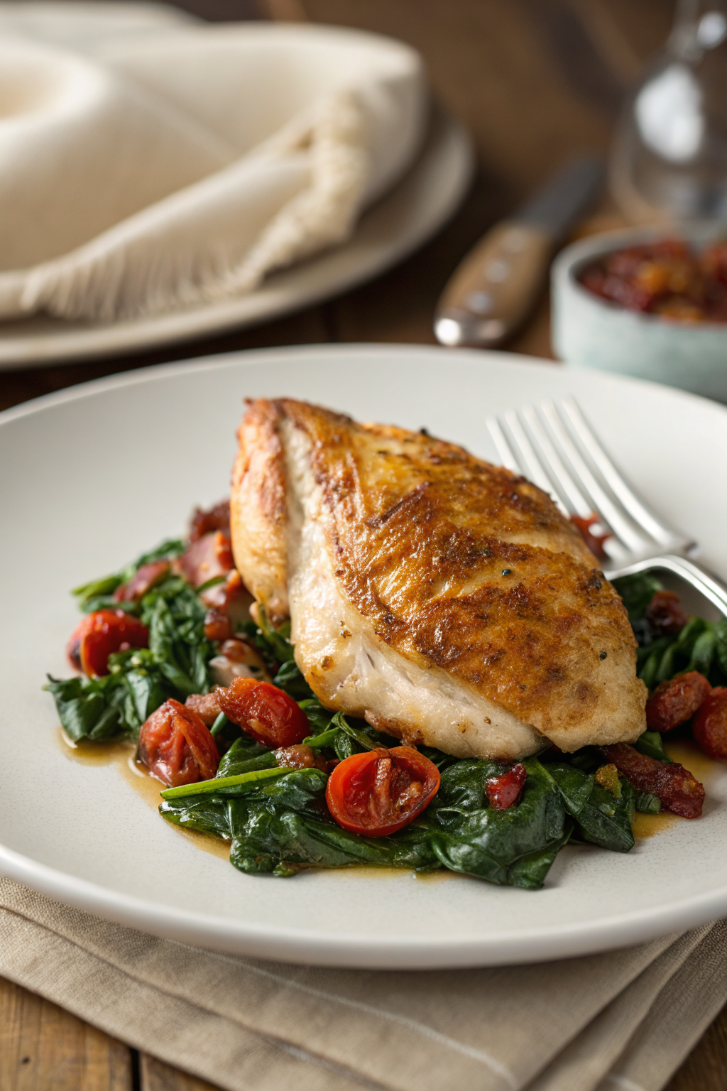 Easy Chicken Recipe ingredients organized and measured on kitchen counter