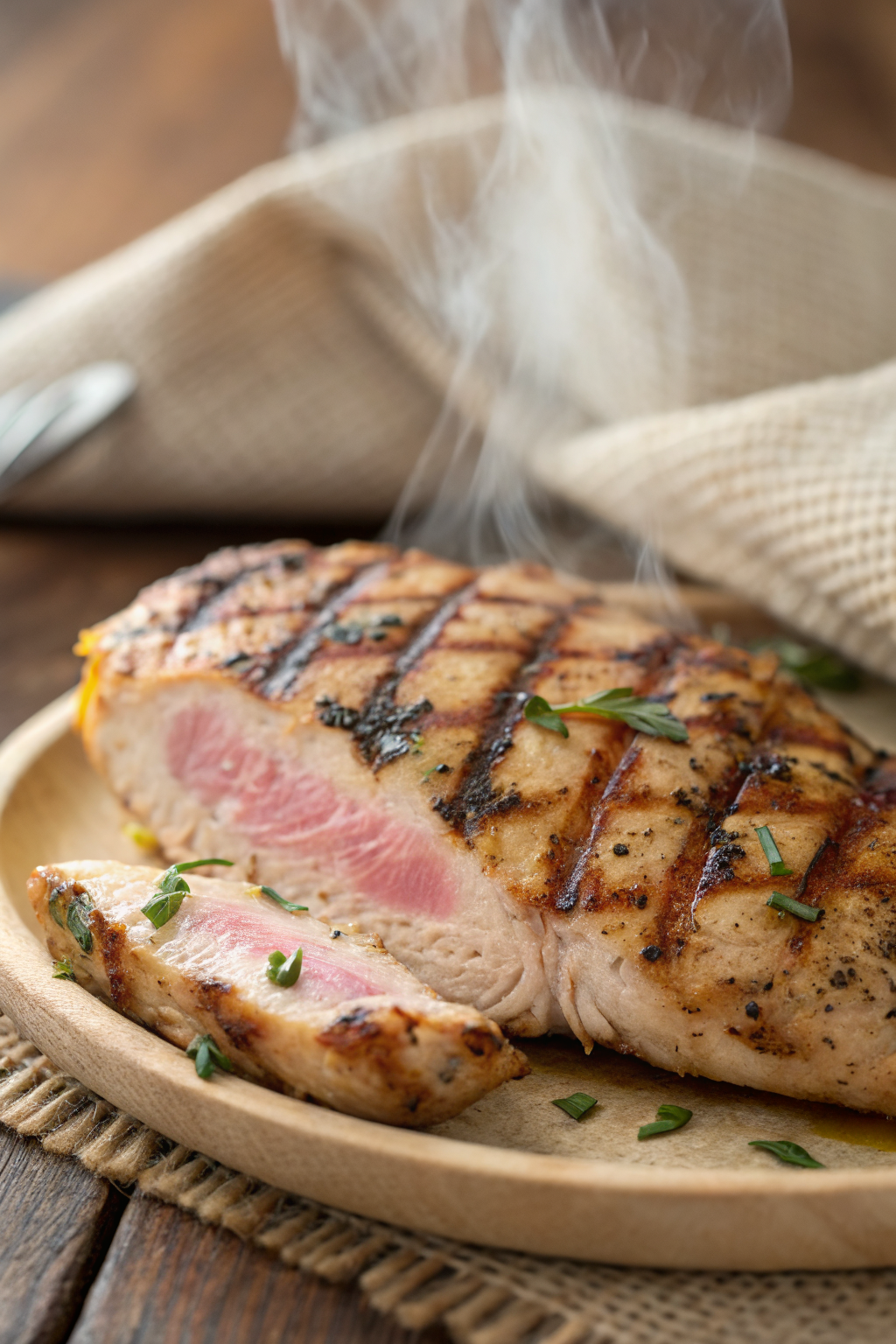 Easy Chicken Recipe slice on plate showing perfect texture and swirl pattern