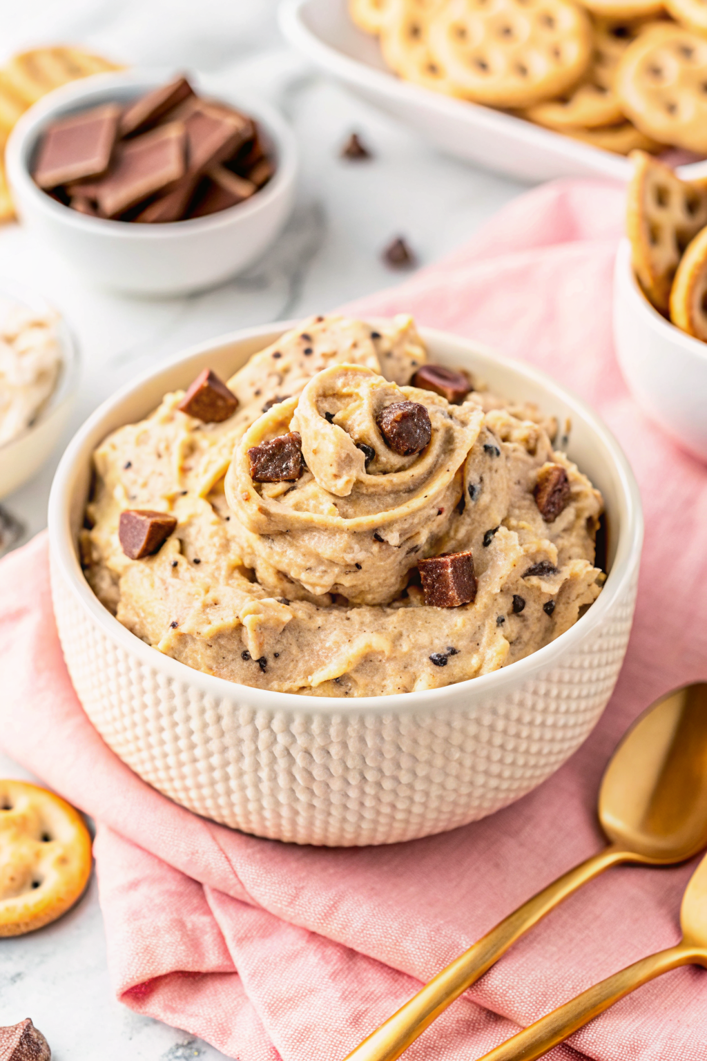 Reese's Peanut Butter Cookie Dough Dip ingredients organized and measured on kitchen counter