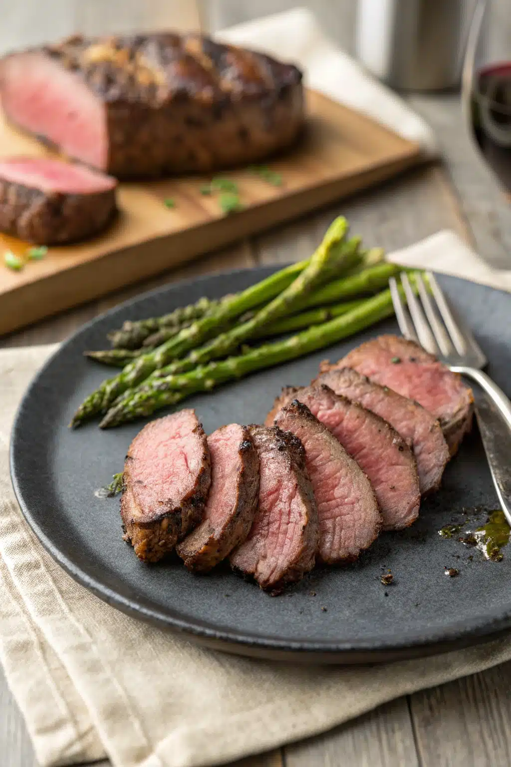 Roast Beef Tenderloin Recipe ingredients organized and measured on kitchen counter