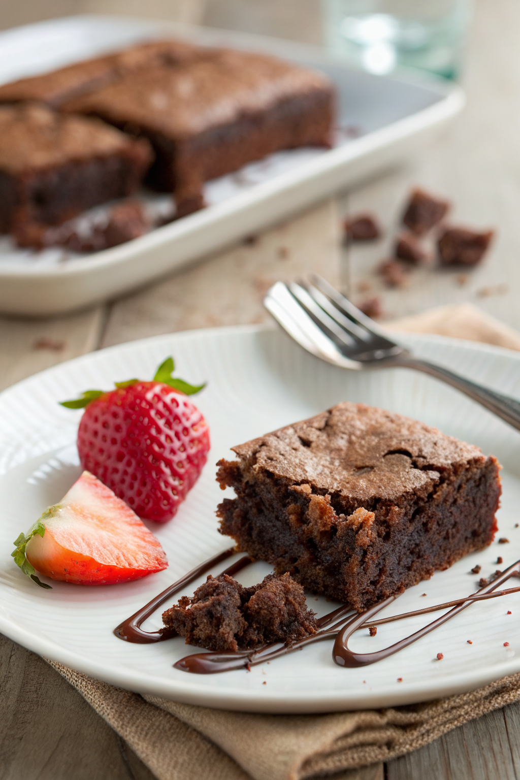 Strawberry Brownies ingredients organized and measured on kitchen counter