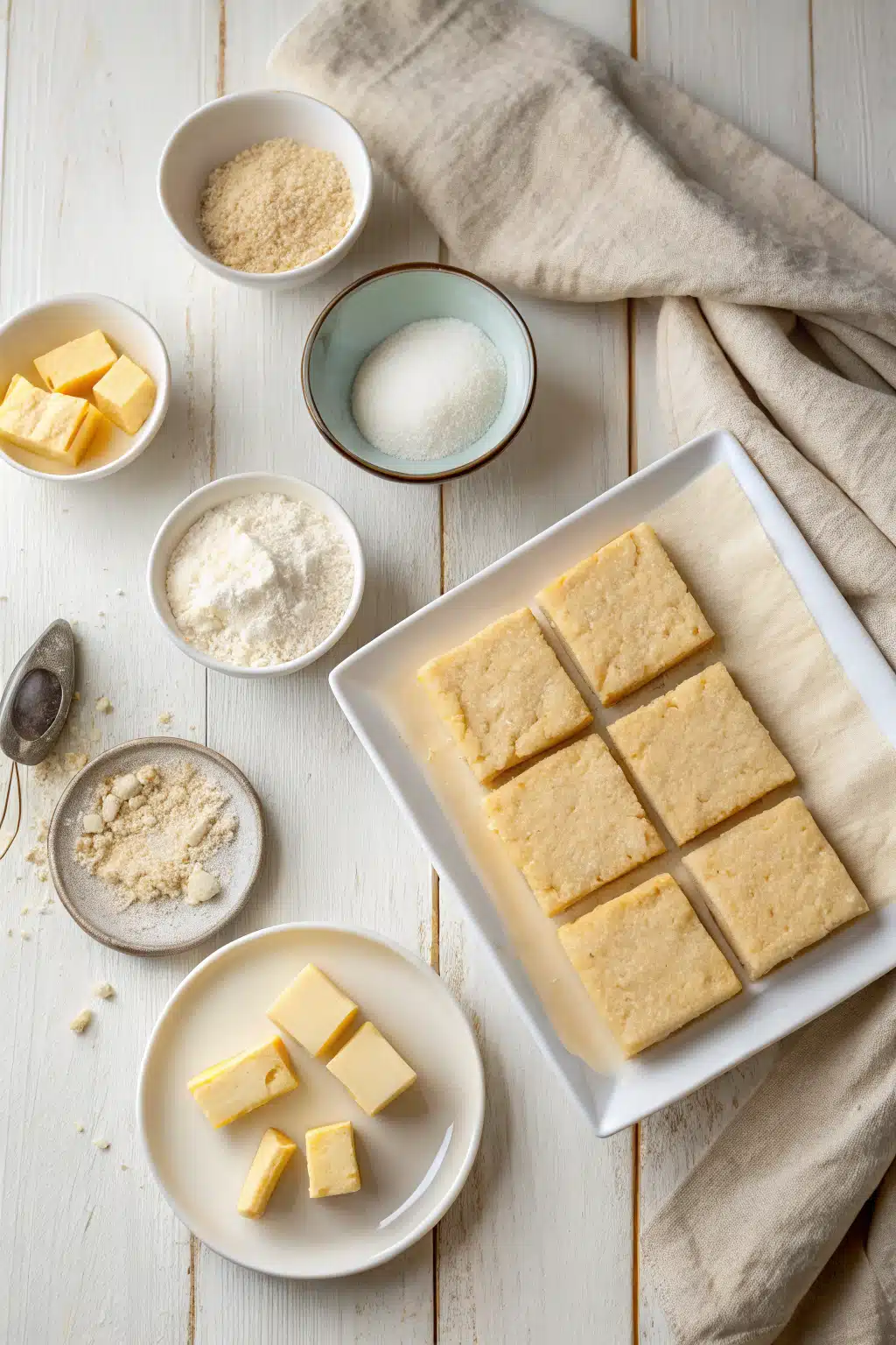 Sugar Cookie Bars beautifully presented from an overhead angle