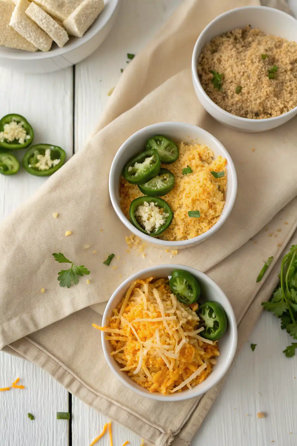 Super Bowl Snacks beautifully presented from an overhead angle