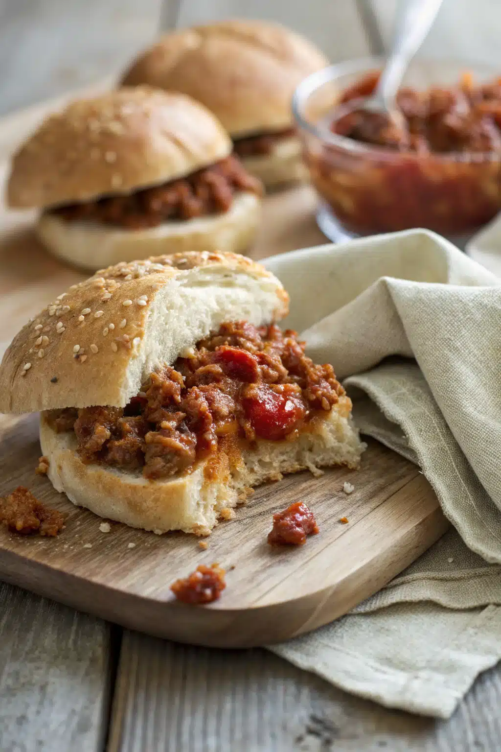 Turkey Sloppy Joes slice on plate showing perfect texture and swirl pattern