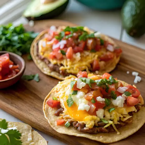 Breakfast tostadas with eggs and fresh pico