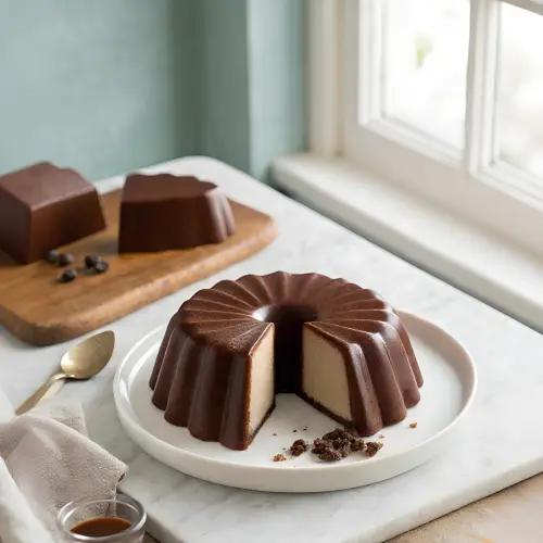 Chocolate Protein Jello with Almond Milk finished dish
