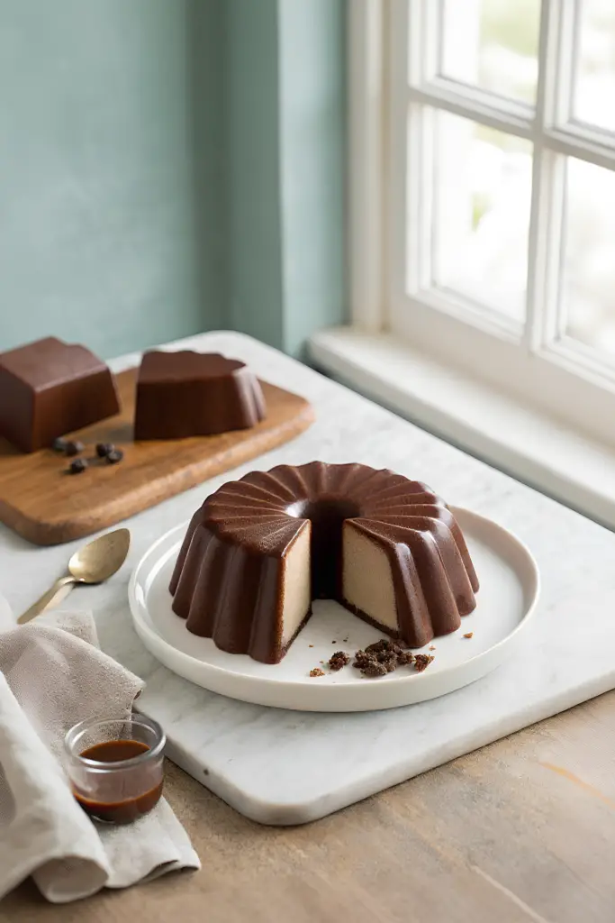 Chocolate Protein Jello with Almond Milk finished dish