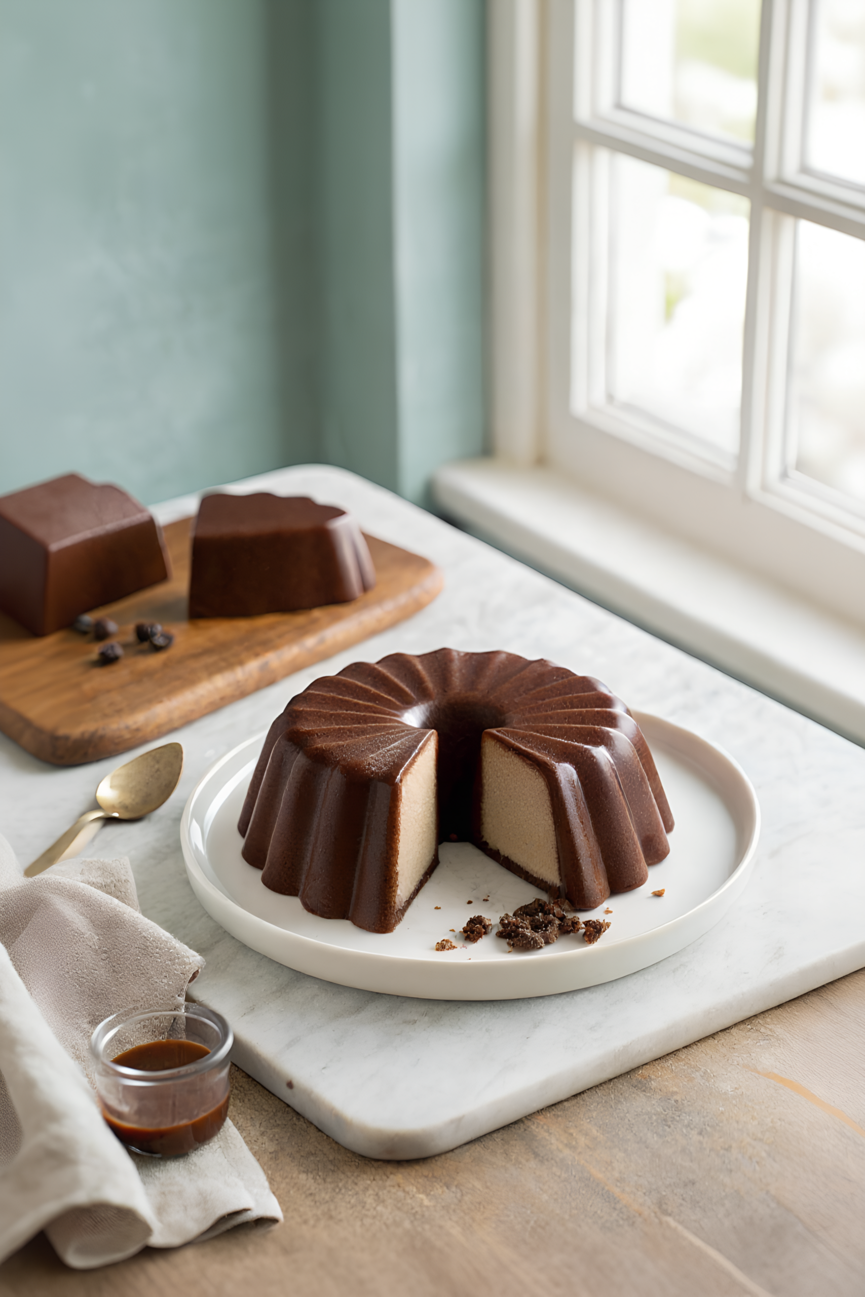 Chocolate Protein Jello with Almond Milk finished dish