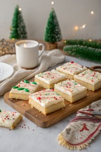 christmas sugar cookie bars featured