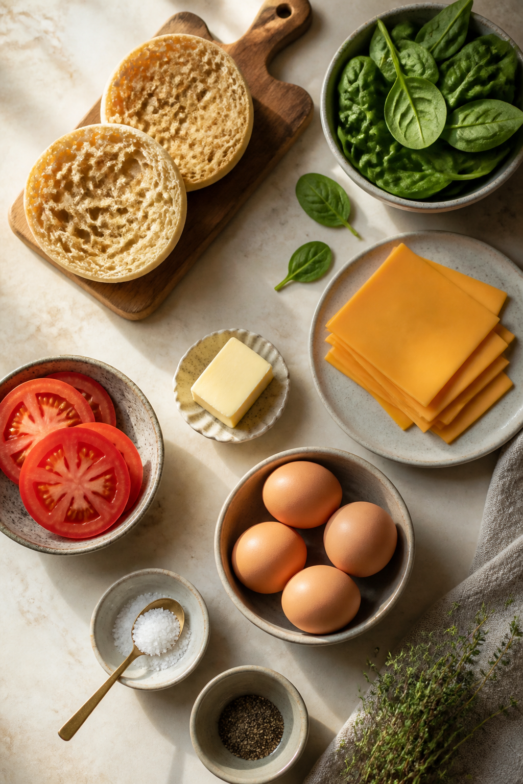 egg and cheese breakfast sandwich ingredients
